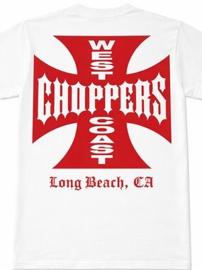 West Coast Choppers Long Beach Red Logo Short Sleeve Tee New Vintage Size XL